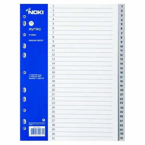 Noki 59231 1-31 Rakam Dosya Ayraç
