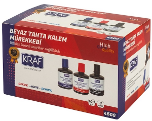 KRAF BEYAZ TAHTA KALEM MÜR. 100ml MAVİ 6LI 450G