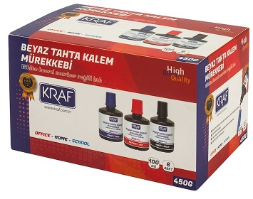 KRAF BEYAZ TAHTA KALEM MÜR. 100ml KIRMIZI 6LI 450G