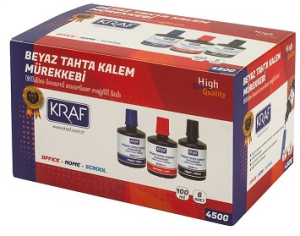 KRAF BEYAZ TAHTA KALEM MÜR. 100ml KIRMIZI 6LI 450G