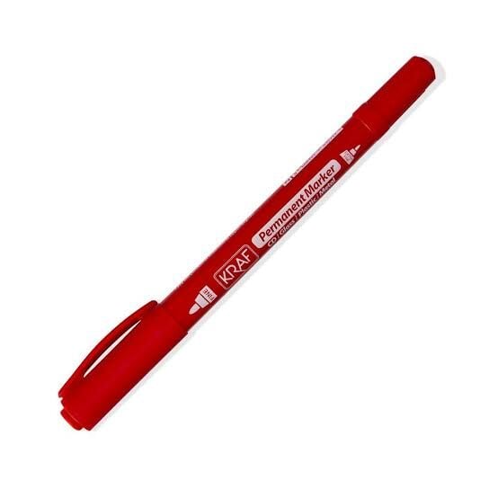 KRAF 250G ASETAT KALEMİ ÇİFT TARAFLI KIRMIZI