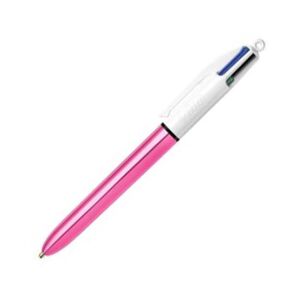 BİC TÜKENMEZ KALEM SHİNE 4 COLOURS PEMBE GÖVDE