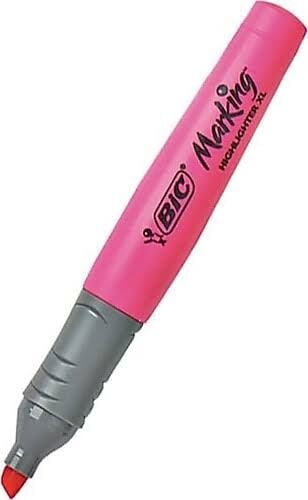 BİC XL FOSFORLU KALEM PEMBE
