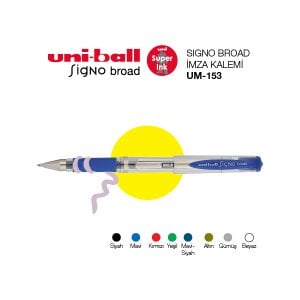 Uni-Ball UM-153 Signo Broad İmza Kalemi Mavi
