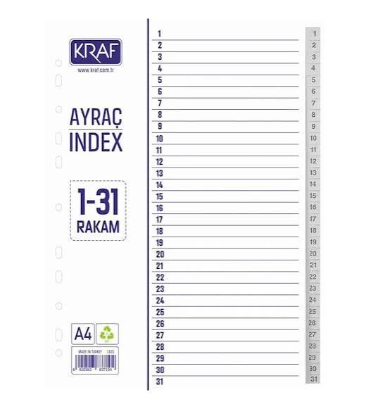 KRAF 1031 1-31 RAKAM SEPERATÖR