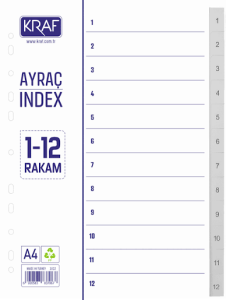 KRAF 1012 1-12 RAKAM SEPERATÖR