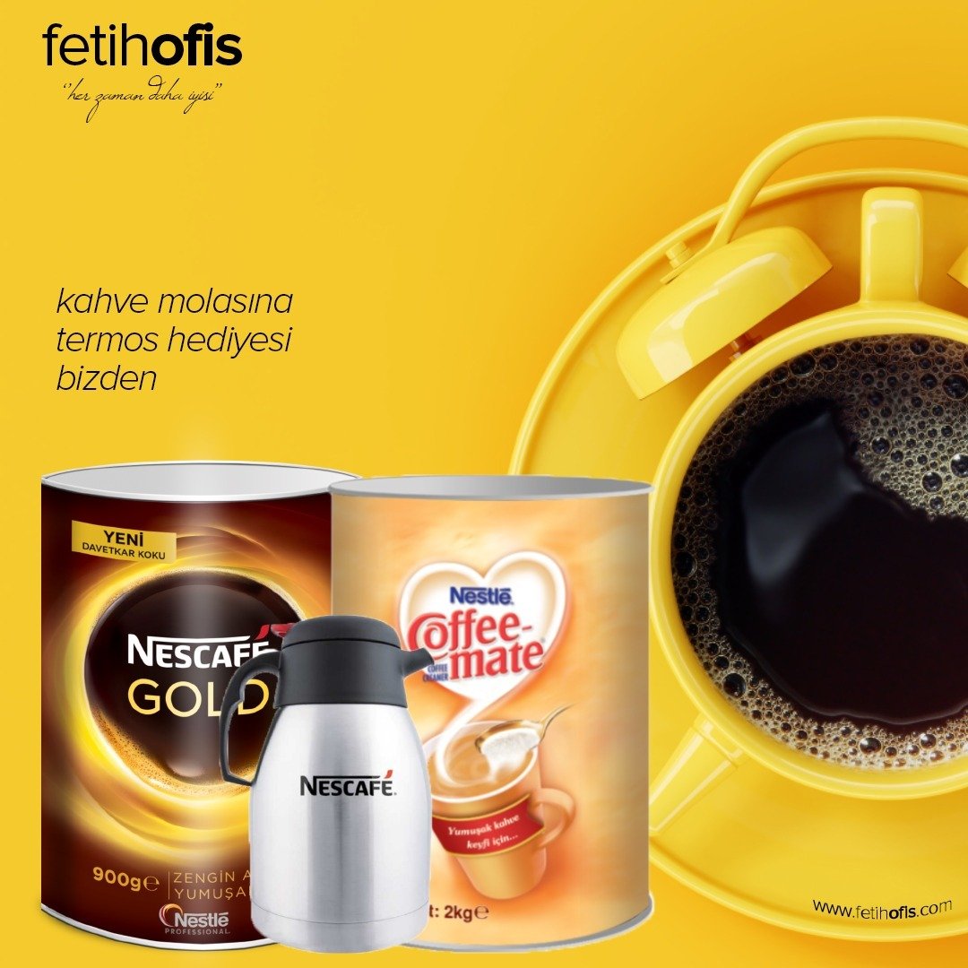 Nescafe Gold 900gr + Coffemate 2000gr (1,2 lt Termos Hediyeli )