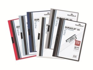Durable Duraclip 30 Sayfa Kapasiteli Sıkıştırmalı Dosya Kırmızı