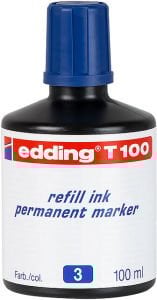 Edding T-100 Permanent Kalem Mürekkebi Mavi 100 ml