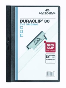 Durable Duraclip 30 Sayfa Kapasiteli Sıkıştırmalı Dosya Siyah