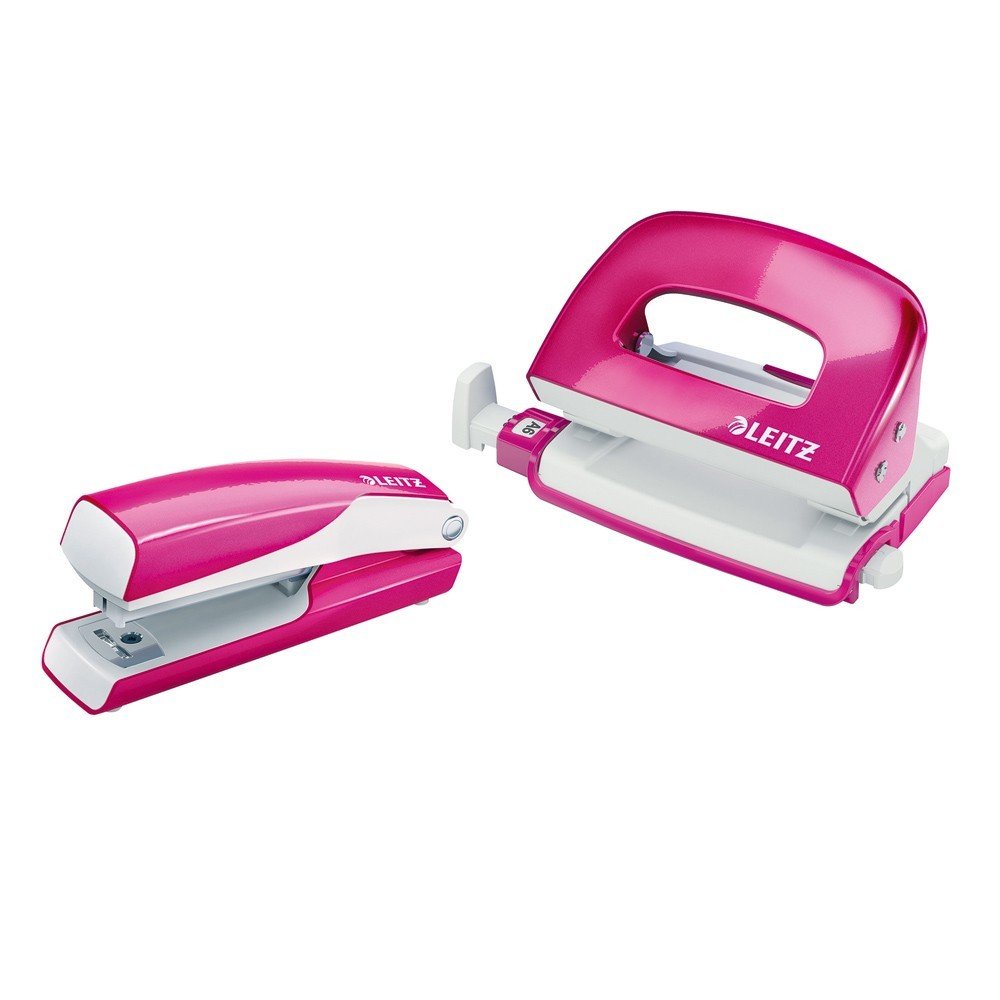 Leitz 5561 Zımba+Delgeç Set Pembe