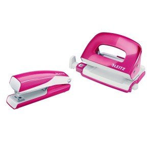 Leitz 5561 Zımba+Delgeç Set Pembe