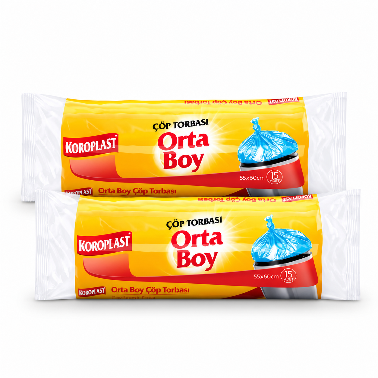 Koroplast Orta Çöp Poşeti 15'li 1+1 2'li Pkt