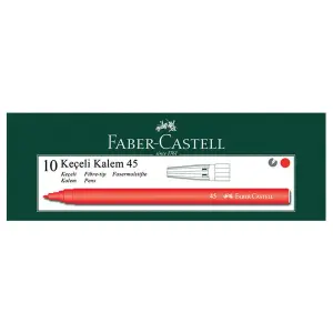 FABER CASTELL 45 KEÇELİ KALEM KIRMIZI 10 LU