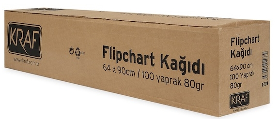 Kraf 702G Flipchart Kağıdı 64x90  Rulo  100 Adet