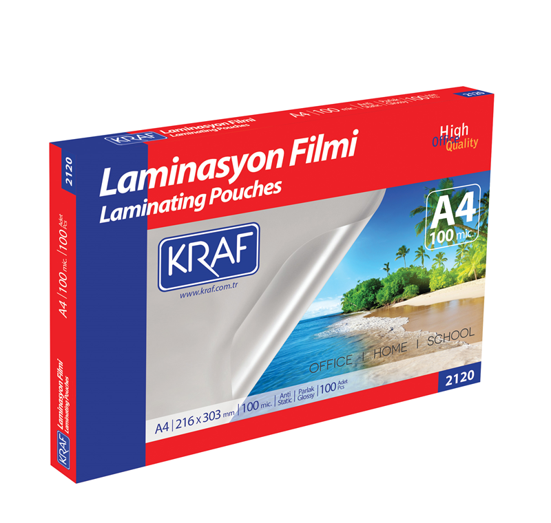 KRAF LAMİNASYON FİLMİ PARLAK A4 100 Mic.100 LÜ