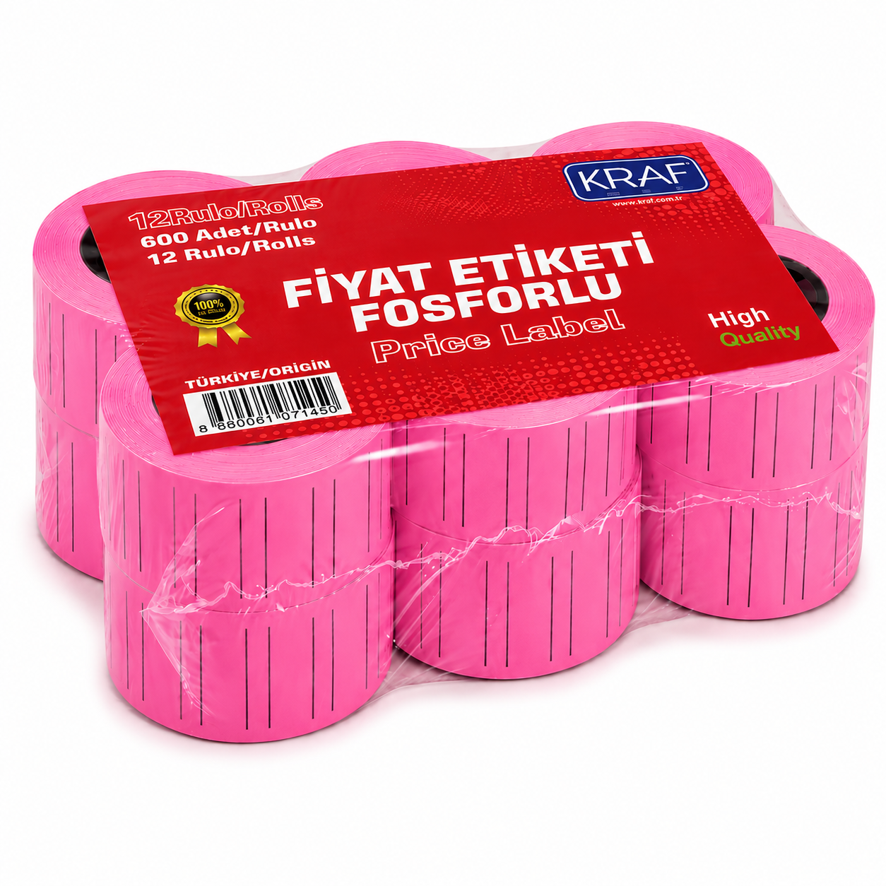 KRAF FİYAT ETİKETİ 12*21 PEMBE 12 Lİ