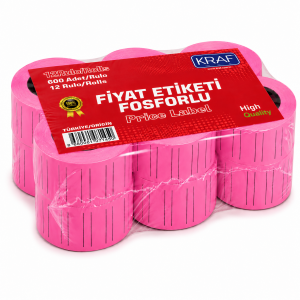 KRAF FİYAT ETİKETİ 12*21 PEMBE 12 Lİ