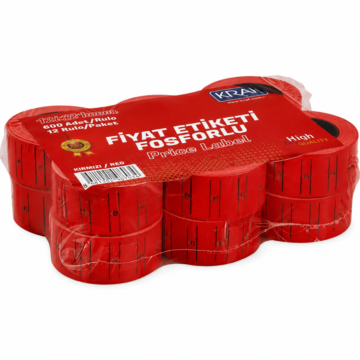 KRAF FİYAT ETİKETİ 12*21 KIRMIZI 12 Lİ