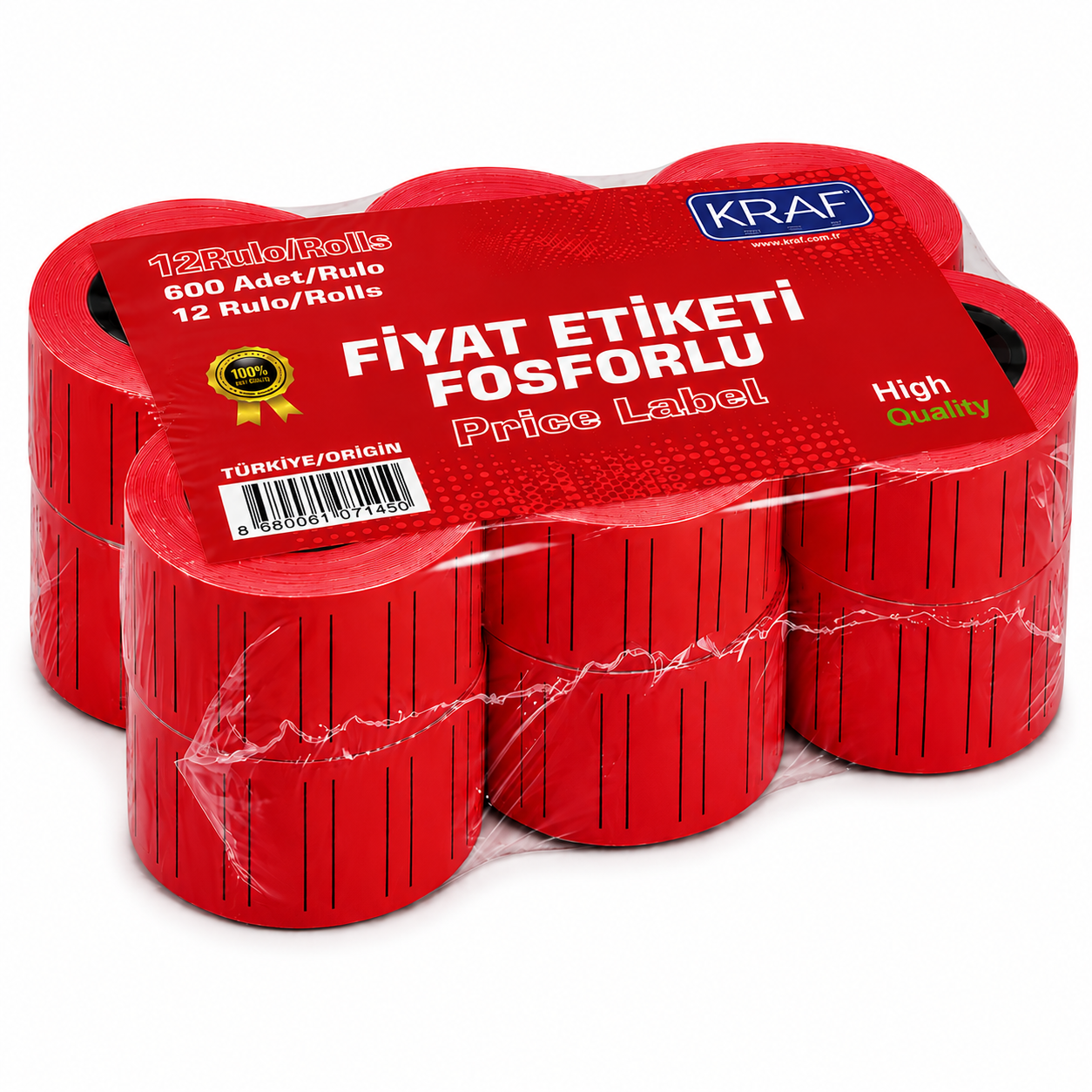 KRAF FİYAT ETİKETİ 12*21 KIRMIZI 12 Lİ