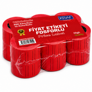 KRAF FİYAT ETİKETİ 12*21 KIRMIZI 12 Lİ
