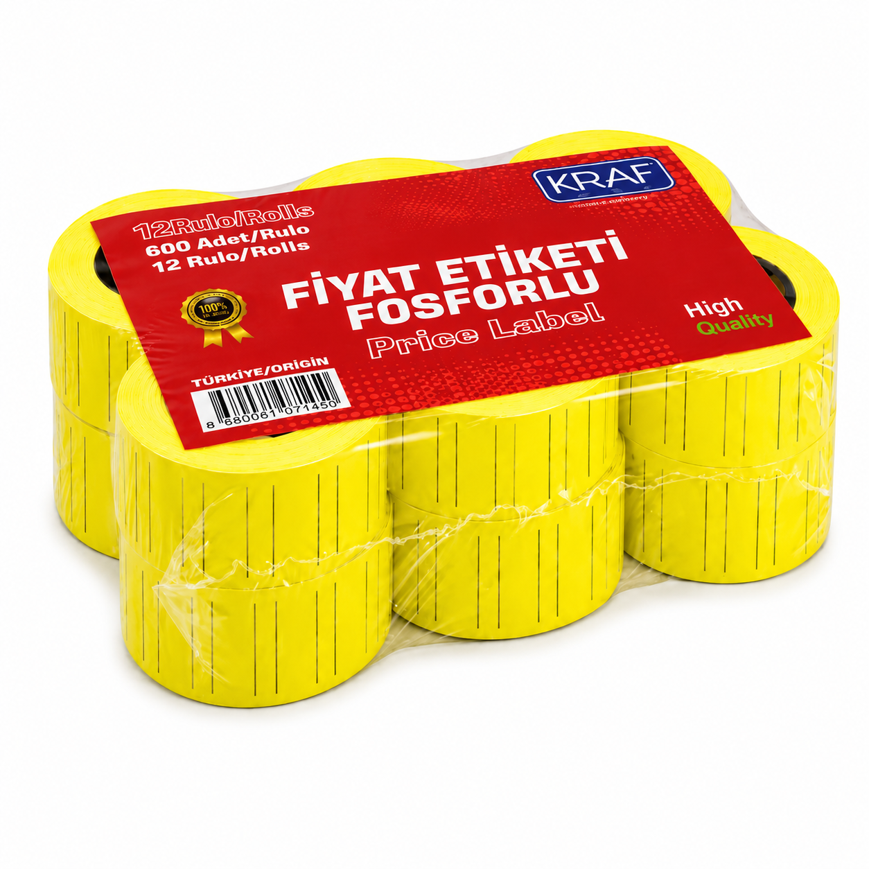 KRAF FİYAT ETİKETİ 12*21 SARI 12 Lİ