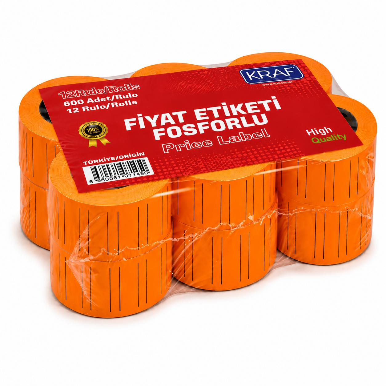 KRAF FİYAT ETİKETİ 12*21 TURUNCU 12 Lİ