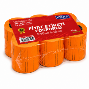 KRAF FİYAT ETİKETİ 12*21 TURUNCU 12 Lİ