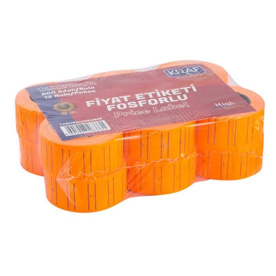 KRAF FİYAT ETİKETİ 12*21 TURUNCU 12 Lİ