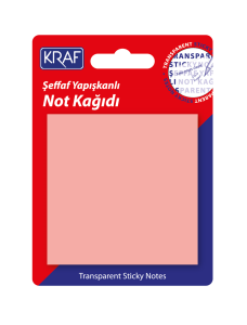 KRAF YAPIŞKANLI NOT KAĞIDI 76x76   50 YP ŞEFFAF PEMBE 7676TR