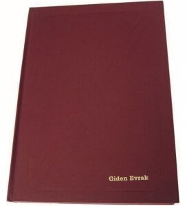 DİLMAN GİDEN EVRAK DEFTERİ CİLTLİ 96 YP