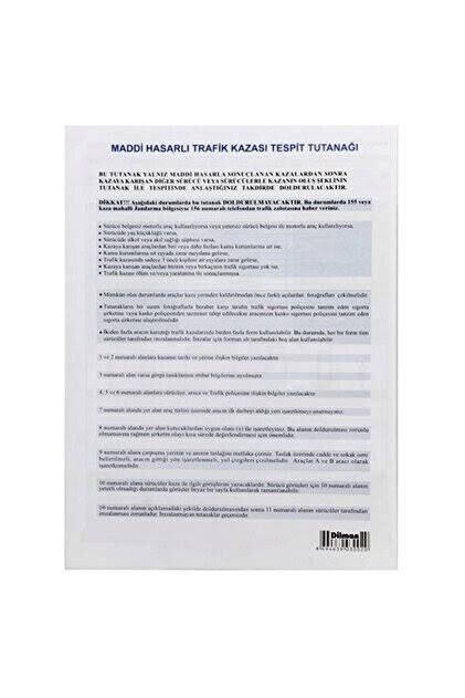 DİLMAN KAZA TESPİT FORMU OTOKOPİLİ