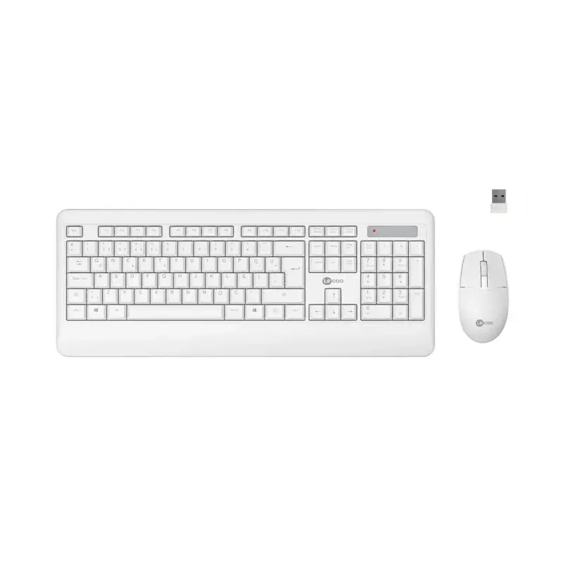 Lecoo KW202 Kablosuz Türkçe Q Klavye Mouse Set Beyaz