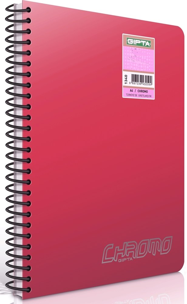 Gıpta Chromo Spiralli PP Kapak Defter 200 Yp Kareli