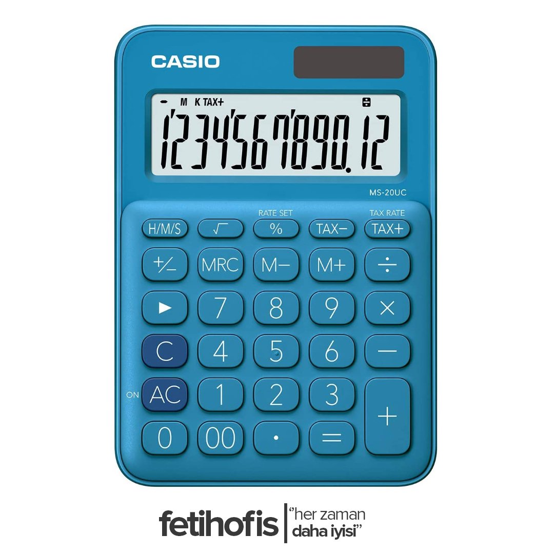 Casio Ms-20uc Hesap Makinesi Mavi