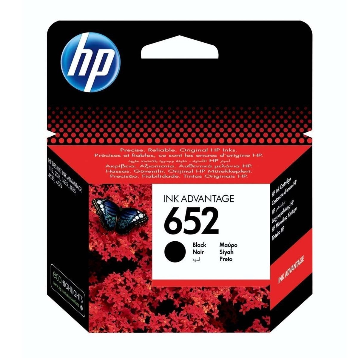 HP 652 Siyah Kartuş F6V25AE