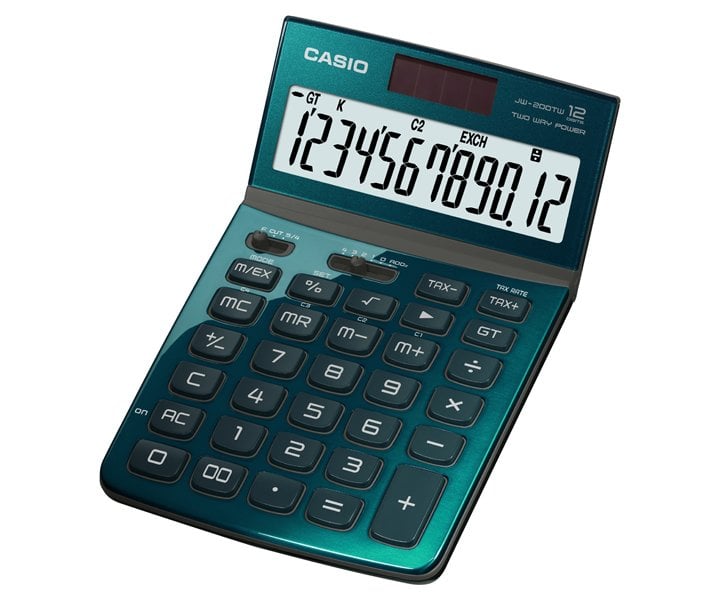 Casio JW-200 TW Masaüstü Hesap Makinası Yeşil