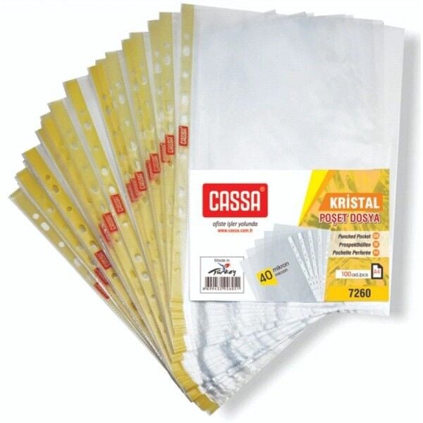 CASSA 7260 KRİSTAL POŞET DOSYA 100 LÜ