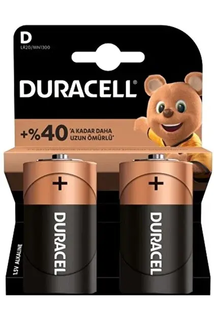 DURACELL PİL 2 Lİ D BÜYÜK BOY LR-20