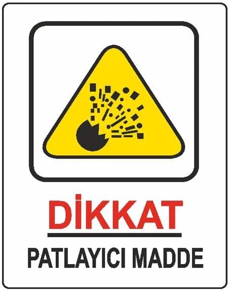 EKSTRAFİX 407 25x35 CM DİKKAT PATLAYICI MADDE