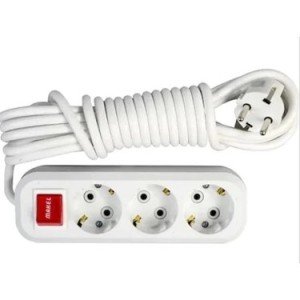 Makel Anahtarlı Grup Priz 3 Lü 5 Metre Kablolu