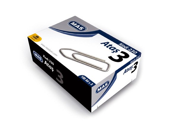 MAS 230 Ataş 28 mm No:3 100 Adet - Metalik Gri