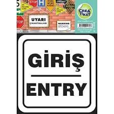 CREA TİCKET 1174 UYARI ETİKETİ GİRİŞ ENTRY