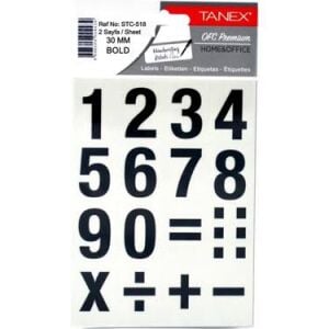 TANEX STİCKER RAKAM 30 MM BOLD 2 AD. STC-518
