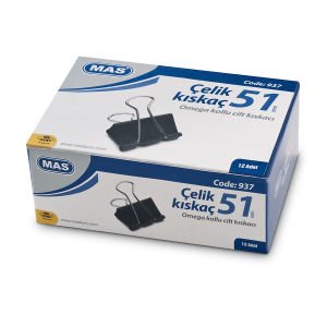 MAS 937 Çelik Kıskaç 51 mm 12 Adet - Siyah