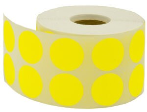 Tanex Nokta Etiket 25mm-2500 Adet Sarı