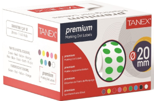 Tanex Nokta Etiket 20mm-2500 Adet Yeşil