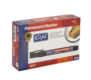 Kraf 220 Permanent Siyah Marker Yuvarlak Uç