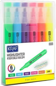 KRAF FOSFORLU KALEM TRİO BRİGHT COLORS 315G 6 LI