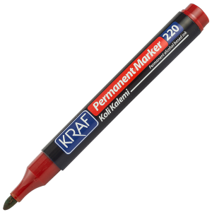 Kraf 220 Permanent Kırmızı Marker Yuvarlak Uç